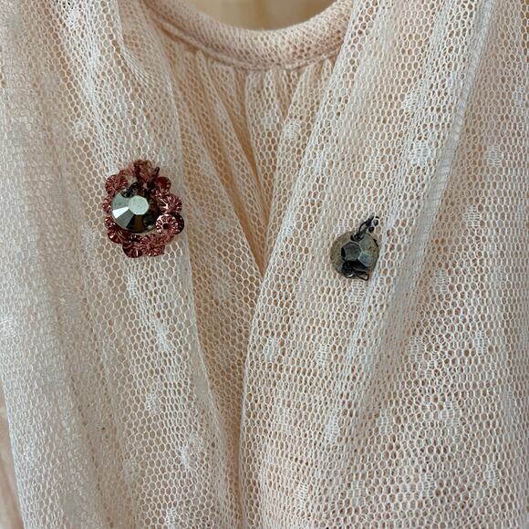 Free People Wildflower Embellished Maxi Dress - Nude - Size 0 - Picture 12 of 12